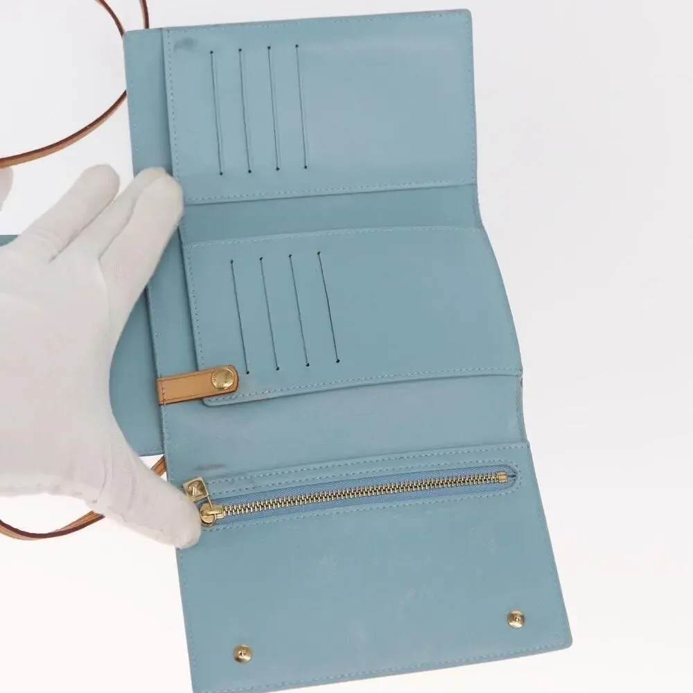 Louis Vuitton Monogram Vernis Walker Wallet Baby Blue